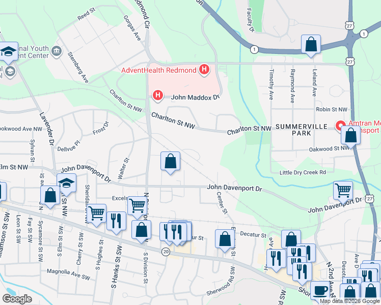 map of restaurants, bars, coffee shops, grocery stores, and more near 25 Battey Drive in Rome