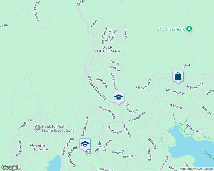 map of restaurants, bars, coffee shops, grocery stores, and more near 1208 Aleutian Drive in Lake Arrowhead