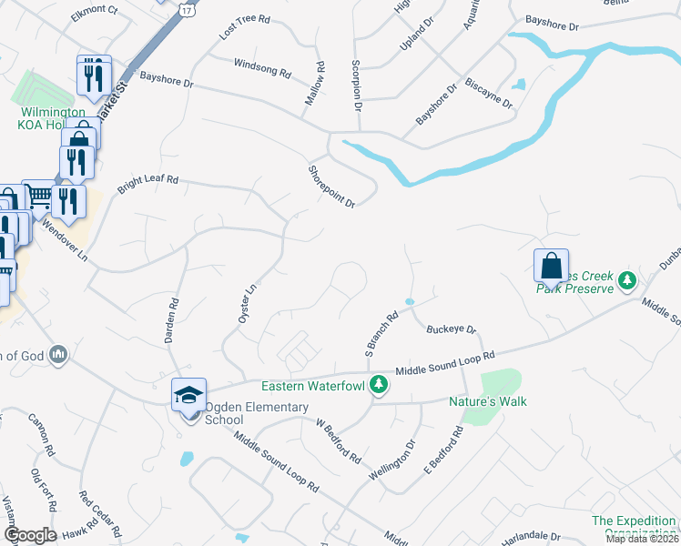 map of restaurants, bars, coffee shops, grocery stores, and more near 7306 Haven Way in Wilmington