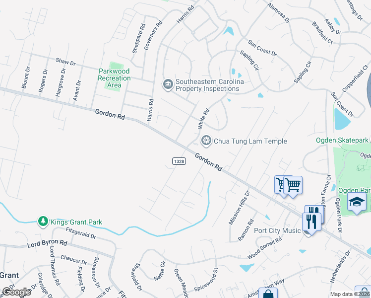 map of restaurants, bars, coffee shops, grocery stores, and more near 1799 White Road in Wilmington