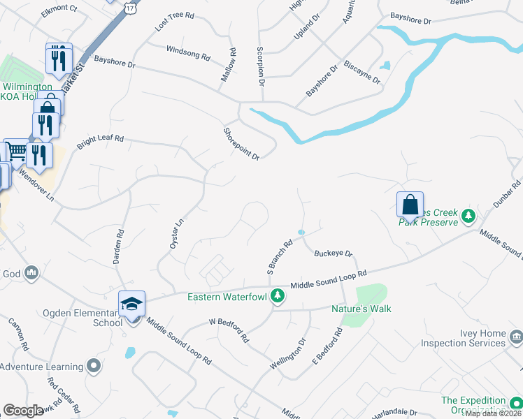 map of restaurants, bars, coffee shops, grocery stores, and more near 7306 Haven Way in Wilmington