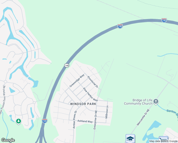 map of restaurants, bars, coffee shops, grocery stores, and more near Green Ridge Way in Leland