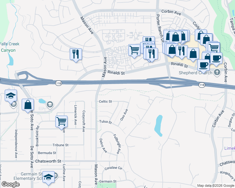 map of restaurants, bars, coffee shops, grocery stores, and more near in Los Angeles