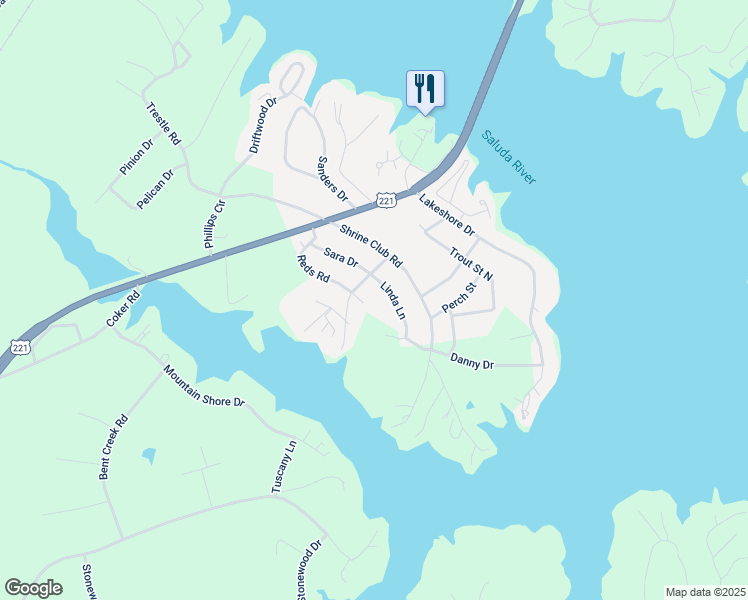 map of restaurants, bars, coffee shops, grocery stores, and more near 109 Paiges Place in Greenwood