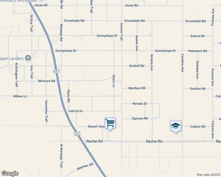 map of restaurants, bars, coffee shops, grocery stores, and more near Montara Road in Homestead Valley