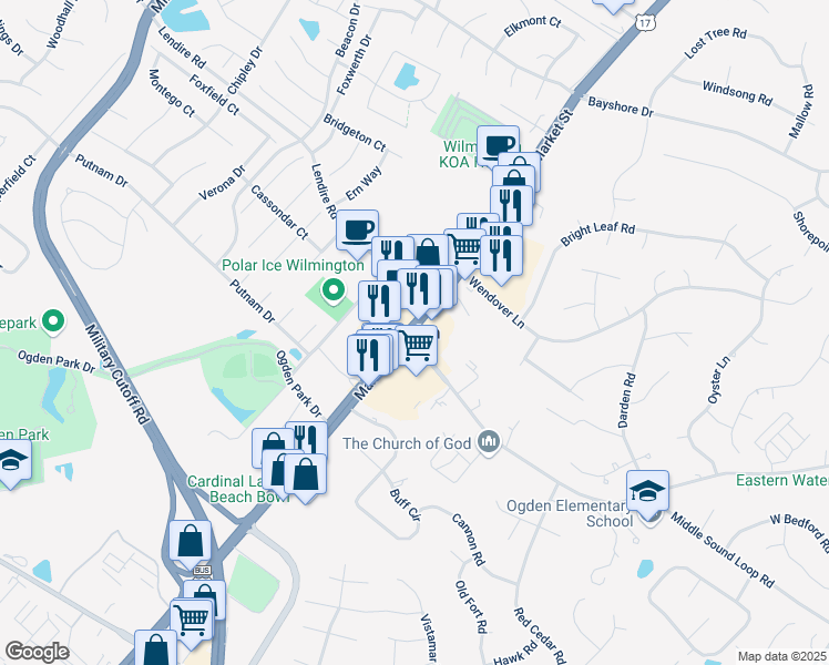 map of restaurants, bars, coffee shops, grocery stores, and more near in Ogden