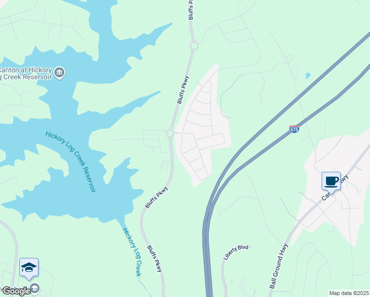 map of restaurants, bars, coffee shops, grocery stores, and more near 503 Forest Lane in Canton