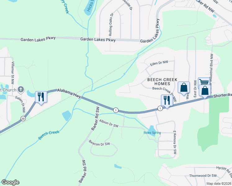 map of restaurants, bars, coffee shops, grocery stores, and more near 29 North Heathrow Drive Northwest in Rome