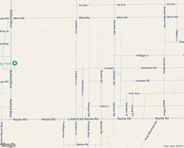 map of restaurants, bars, coffee shops, grocery stores, and more near 1225 Georges Road in Yucca Valley
