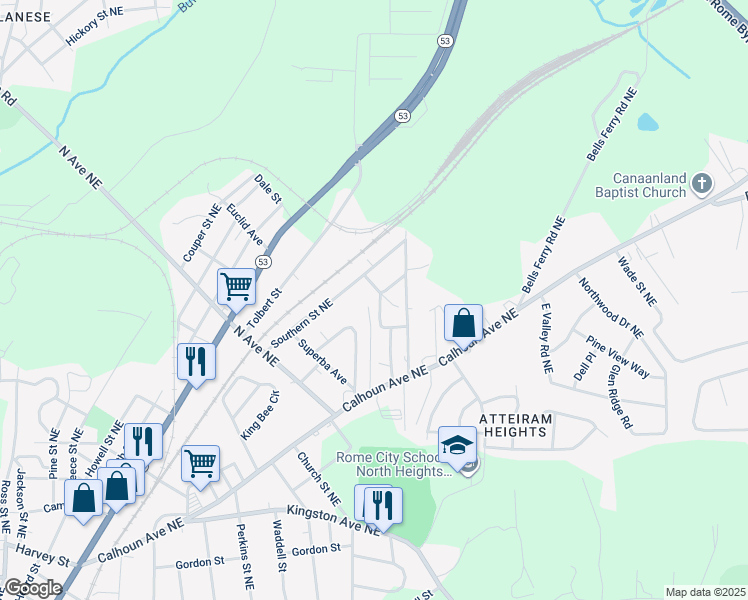 map of restaurants, bars, coffee shops, grocery stores, and more near 10 Chester Avenue in Rome