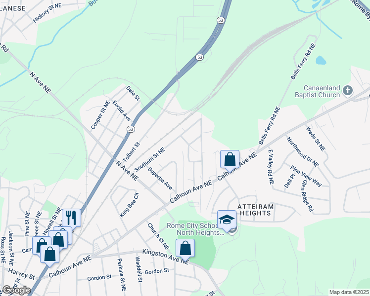 map of restaurants, bars, coffee shops, grocery stores, and more near 10 Chester Avenue in Rome
