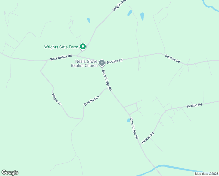 map of restaurants, bars, coffee shops, grocery stores, and more near 1043 Sims Bridge Road in Commerce