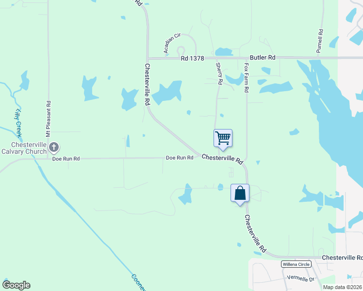 map of restaurants, bars, coffee shops, grocery stores, and more near 156-1172 Doe Run Road in Tupelo