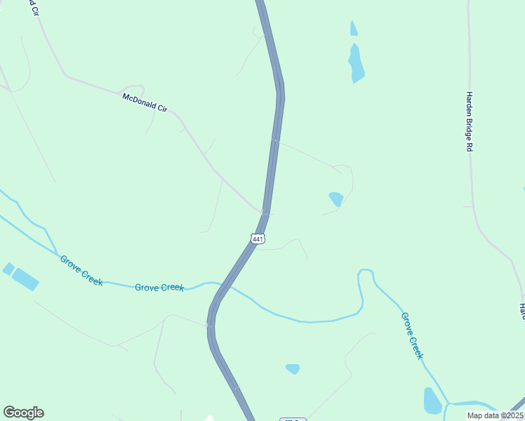 map of restaurants, bars, coffee shops, grocery stores, and more near McDonald Circle in Banks County