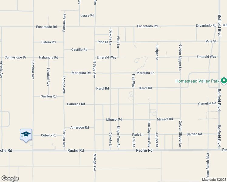 map of restaurants, bars, coffee shops, grocery stores, and more near 1271 Dakota Lane in Homestead Valley