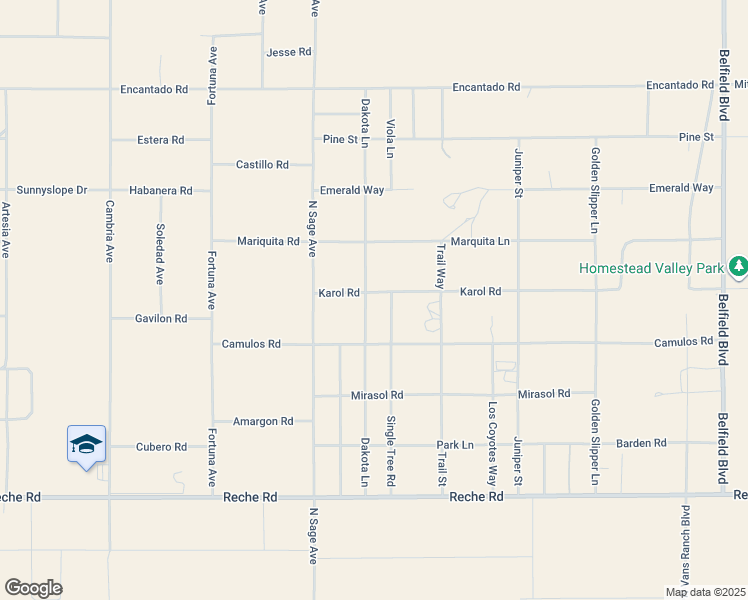 map of restaurants, bars, coffee shops, grocery stores, and more near 1271 Dakota Lane in Homestead Valley