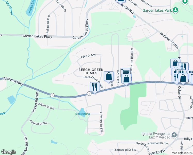 map of restaurants, bars, coffee shops, grocery stores, and more near 3 Cameo Drive in Rome