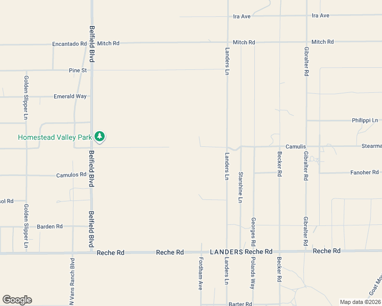 map of restaurants, bars, coffee shops, grocery stores, and more near Fencher Road in Landers