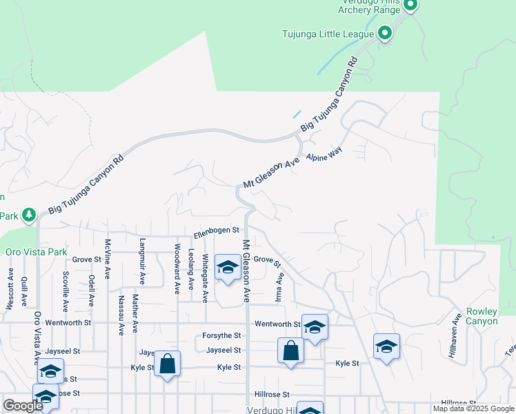 map of restaurants, bars, coffee shops, grocery stores, and more near 7755 Denivelle Road in Los Angeles