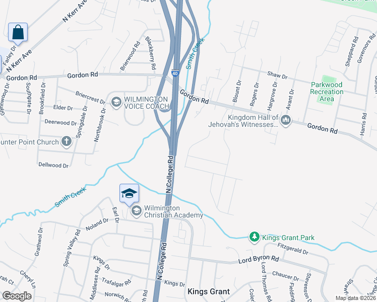 map of restaurants, bars, coffee shops, grocery stores, and more near Gordon Rd in Kings Grant