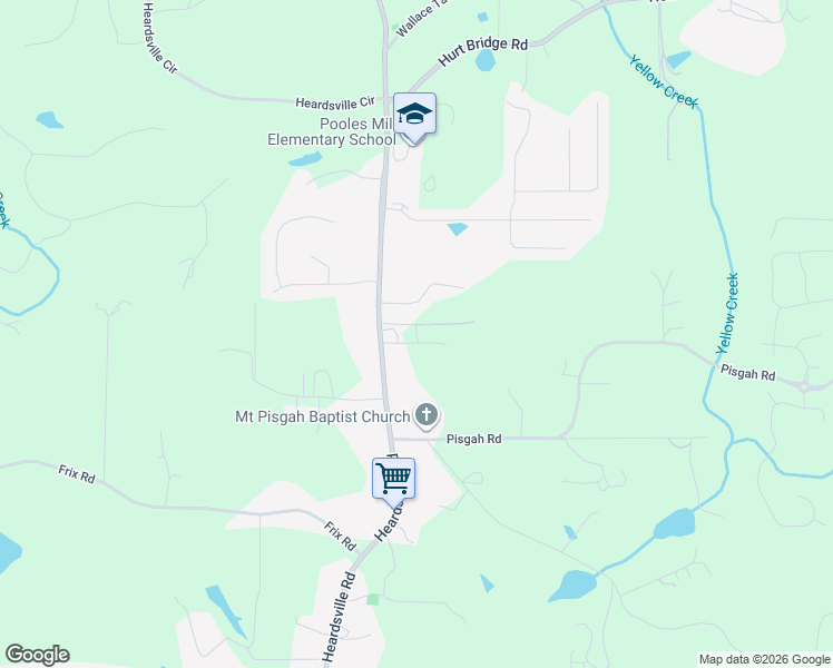 map of restaurants, bars, coffee shops, grocery stores, and more near 6872 Heardsville Road in Cumming