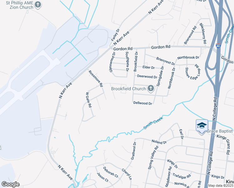 map of restaurants, bars, coffee shops, grocery stores, and more near 1530 Marne Drive in Wilmington