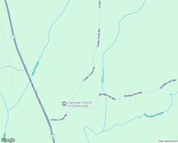 map of restaurants, bars, coffee shops, grocery stores, and more near 159 Cedar Creek Road in Cartersville