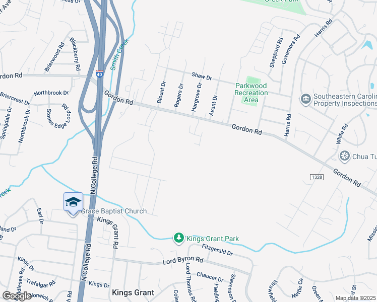 map of restaurants, bars, coffee shops, grocery stores, and more near 4742 Gordon Road in Wilmington