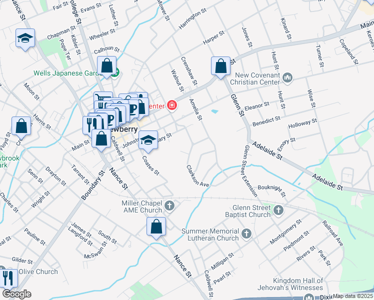 map of restaurants, bars, coffee shops, grocery stores, and more near 1623 Clarkson Avenue in Newberry