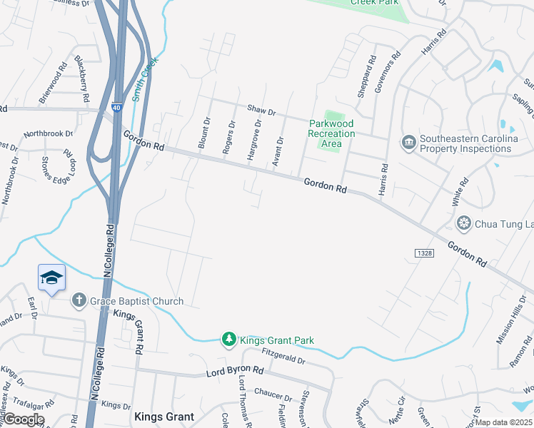map of restaurants, bars, coffee shops, grocery stores, and more near 4806 Gordon Road in Wilmington