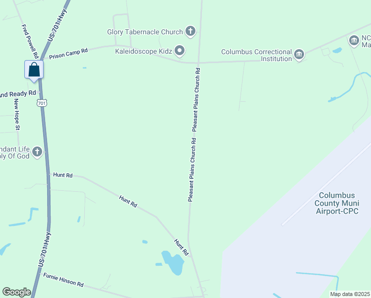 map of restaurants, bars, coffee shops, grocery stores, and more near 3971 Pleasant Plains Church Road in Whiteville