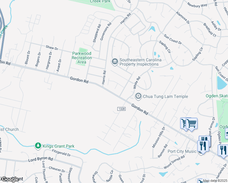 map of restaurants, bars, coffee shops, grocery stores, and more near 613 Indian Wells Way in Wilmington