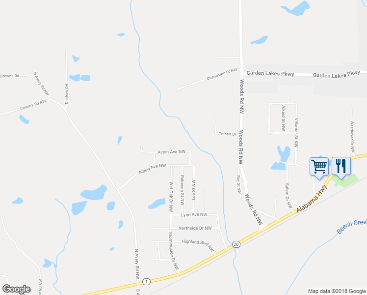 map of restaurants, bars, coffee shops, grocery stores, and more near 6 Aspin Avenue Northwest in Rome