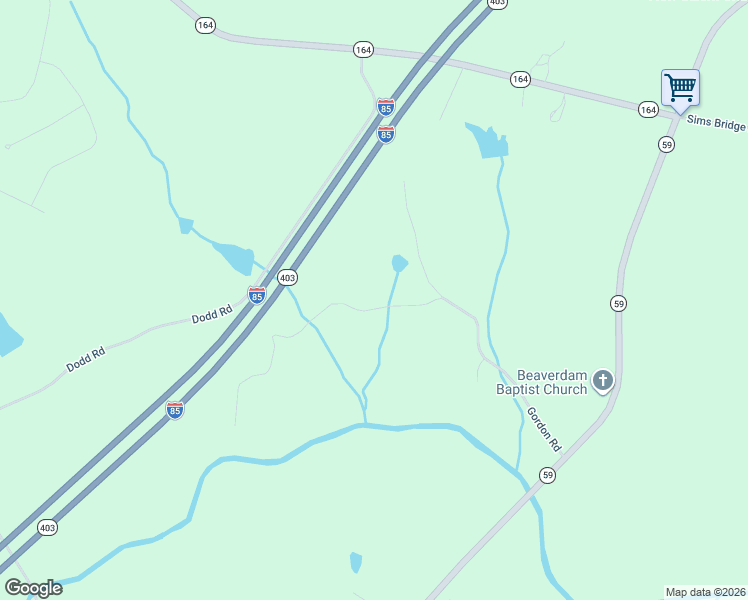 map of restaurants, bars, coffee shops, grocery stores, and more near 172 Stevens Road in Commerce