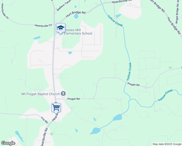 map of restaurants, bars, coffee shops, grocery stores, and more near 4910 Pisgah Road in Cumming