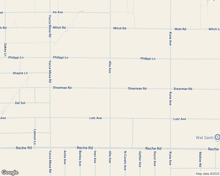 map of restaurants, bars, coffee shops, grocery stores, and more near Stearman Road in San Bernardino County