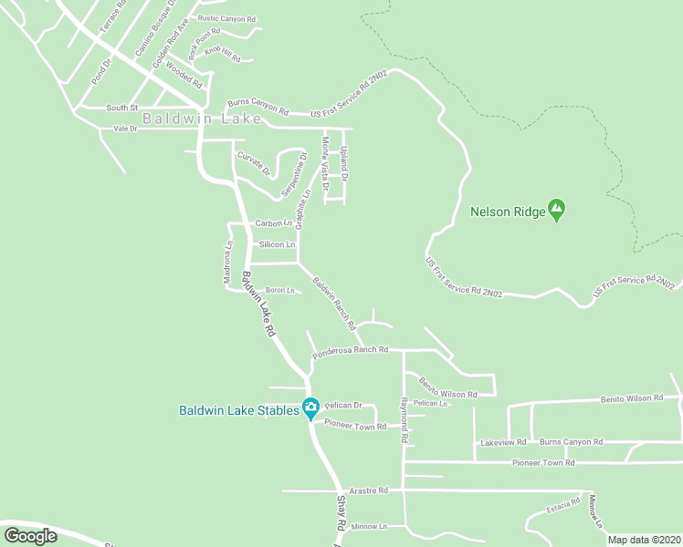 map of restaurants, bars, coffee shops, grocery stores, and more near 1347 Baldwin Ranch Road in Big Bear