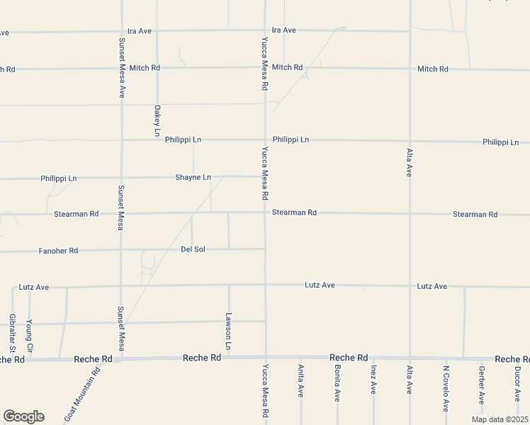 map of restaurants, bars, coffee shops, grocery stores, and more near Mesa Road in Johnson Valley