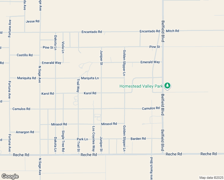map of restaurants, bars, coffee shops, grocery stores, and more near 57380 Karol Road in Homestead Valley