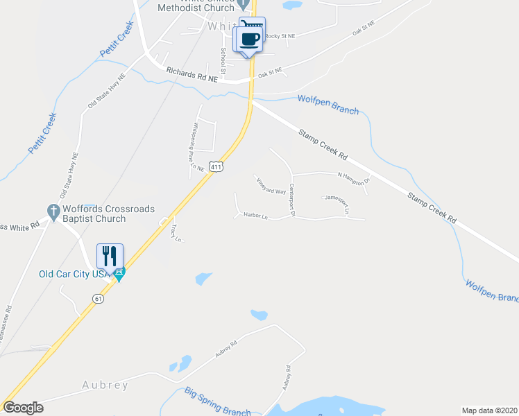 map of restaurants, bars, coffee shops, grocery stores, and more near 22 Harbor Lane in White