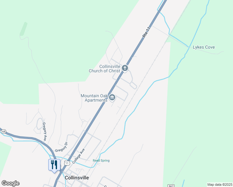 map of restaurants, bars, coffee shops, grocery stores, and more near 45 Watts Drive in Collinsville