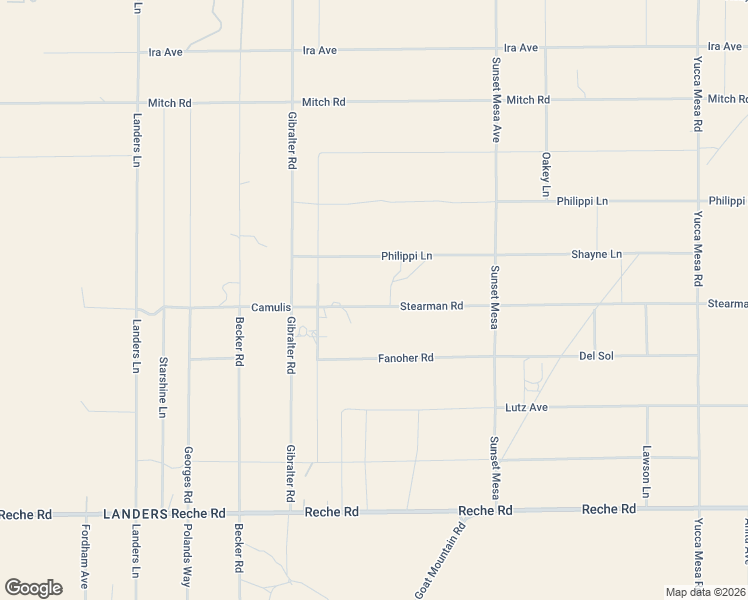 map of restaurants, bars, coffee shops, grocery stores, and more near 58686 Stearman Road in Landers