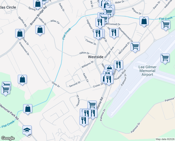 map of restaurants, bars, coffee shops, grocery stores, and more near 816 Harrison Street in Gainesville