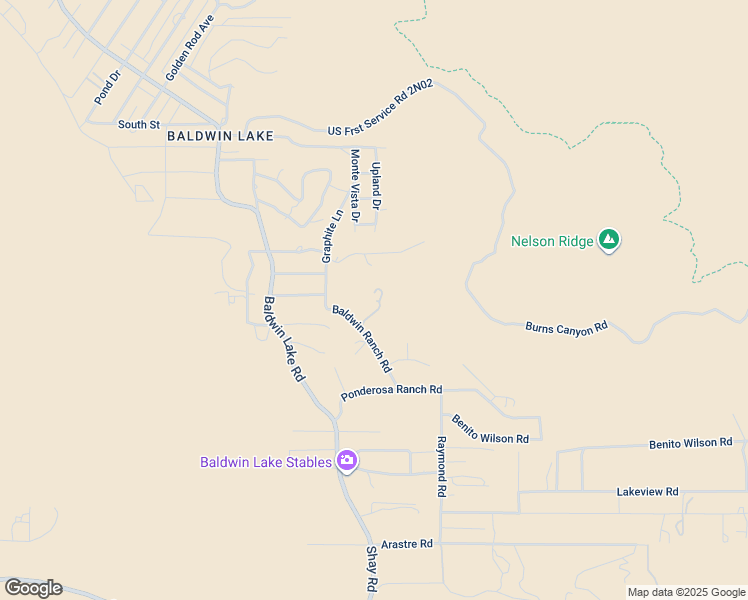 map of restaurants, bars, coffee shops, grocery stores, and more near 1347 Baldwin Ranch Road in Big Bear