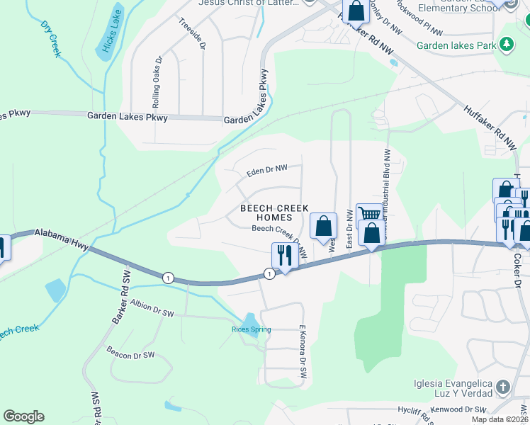 map of restaurants, bars, coffee shops, grocery stores, and more near 13 Cameo Drive in Rome