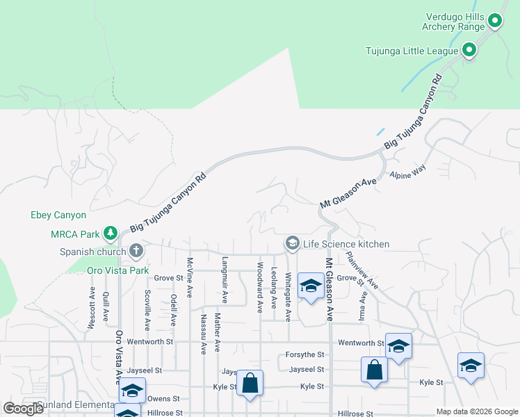 map of restaurants, bars, coffee shops, grocery stores, and more near 7987 Denivelle Road in Los Angeles