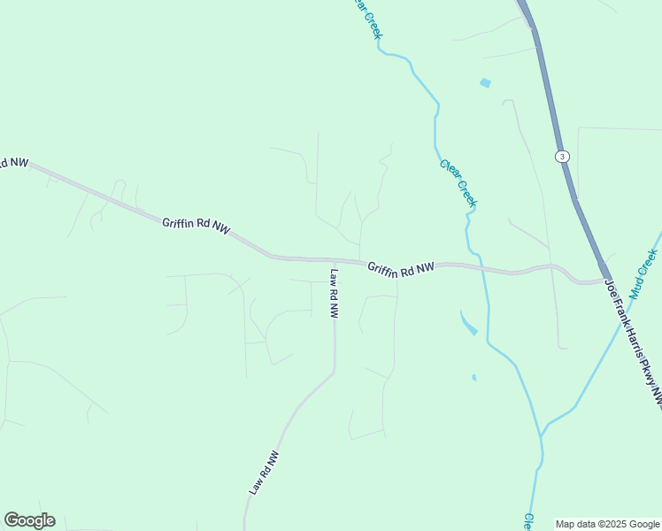 map of restaurants, bars, coffee shops, grocery stores, and more near Law Road Northwest in Bartow County