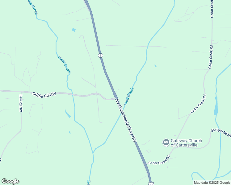 map of restaurants, bars, coffee shops, grocery stores, and more near 24 Fossetts Cove Northwest in Cartersville