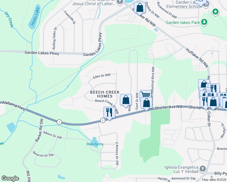 map of restaurants, bars, coffee shops, grocery stores, and more near 3 Cameo Drive in Rome