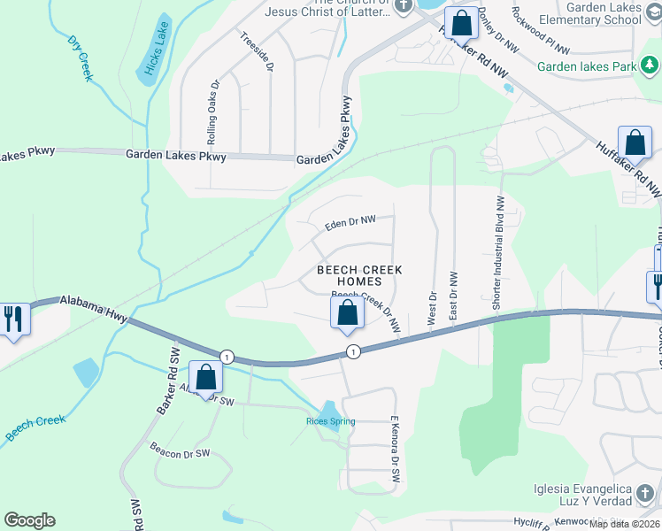 map of restaurants, bars, coffee shops, grocery stores, and more near 13 Cameo Drive in Rome